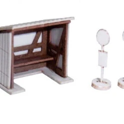 Advance 0005 Bus Stop And Waiting Hut Assembly Kit 2 Sets (Z Scale)