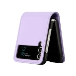 Luxury Leather Wallet Case For Samsung Galaxy Z Flip 4 - Lavender -ringkestore shop QBCRDWLT 4Flip LPrp 3 72953.1681417944