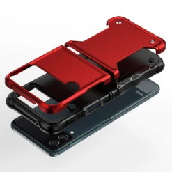 Military Grade Shockproof Hybrid Armor Case For Samsung Galaxy Z Flip 4 - Red -ringkestore shop QBEXQS 4Flip Red 3 45846.1669587272