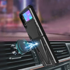 Transformer Hybrid Case With Kickstand For Samsung Galaxy Z Flip 4 - Black -ringkestore shop QBFLALEN 4Flip BK 4 00721.1669587529