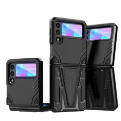 Transformer Hybrid Case With Kickstand For Samsung Galaxy Z Flip 4 - Black
