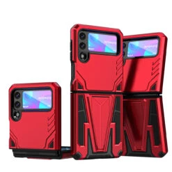 Transformer Hybrid Case With Kickstand For Samsung Galaxy Z Flip 4 - Red