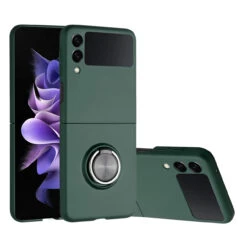 Slim Protective Cover With Ring Grip For Samsung Galaxy Z Flip 4 - Green