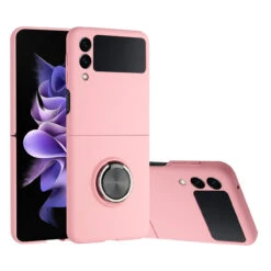 Slim Protective Cover With Ring Grip For Samsung Galaxy Z Flip 4 - Pink