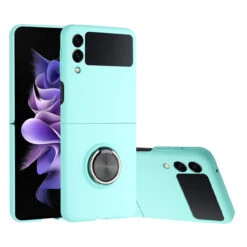 Slim Protective Cover With Ring Grip For Samsung Galaxy Z Flip 4 - Teal