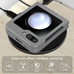 Slim Protective Cover For Samsung Galaxy Z Flip 5 - Grey -ringkestore shop QBFLCL 5FLIP GR 2 84867.1694238265