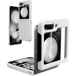 Slim Protective Cover For Samsung Galaxy Z Flip 5 - Silver -ringkestore shop QBFLCL 5FLIP Silv 2 80306.1694238270