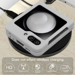 Slim Protective Cover For Samsung Galaxy Z Flip 5 - Silver -ringkestore shop QBFLCL 5FLIP Silv 3 91808.1694238270