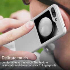Slim Protective Cover For Samsung Galaxy Z Flip 5 - Silver -ringkestore shop QBFLCL 5FLIP Silv 6 60464.1694238270