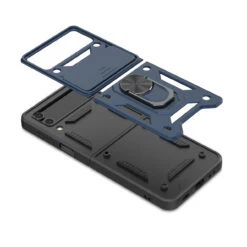 Finger Ring Case For Samsung Galaxy Z Flip 4 - Navy Blue -ringkestore shop QBFLELTE 4Flip Blue 6 31199.1669590582