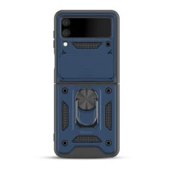 Finger Ring Case For Samsung Galaxy Z Flip 4 - Navy Blue -ringkestore shop QBFLELTE 4Flip Blue 7 35248.1669590582