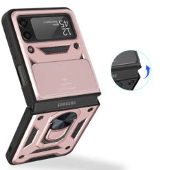 Finger Ring Case For Samsung Galaxy Z Flip 4 - Rose Gold -ringkestore shop QBFLELTE 4Flip RGold 1 97296.1669590586