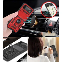 Finger Ring Case For Samsung Galaxy Z Flip 4 - Red -ringkestore shop QBFLELTE 4Flip Red 4 48219.1669590592