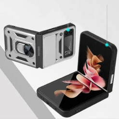 Finger Ring Case For Samsung Galaxy Z Flip 4 - Silver -ringkestore shop QBFLELTE 4Flip Silv 2 67726.1669590601