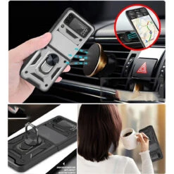 Finger Ring Case For Samsung Galaxy Z Flip 4 - Silver -ringkestore shop QBFLELTE 4Flip Silv 5 34800.1669590602