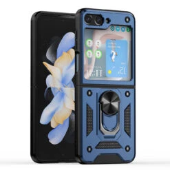 Ring Holder Case For Samsung Galaxy Z Flip 5 - Blue -ringkestore shop QBFLELTE 5FLIP Blue 2 46892.1693690267