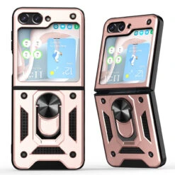 Ring Holder Case For Samsung Galaxy Z Flip 5 - Rose Gold