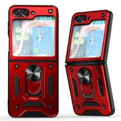 Ring Holder Case For Samsung Galaxy Z Flip 5 - Red