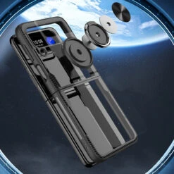 RoboTech Ring Grip Case For Samsung Galaxy Z Flip 4 - Black -ringkestore shop QBFLEX 4Flip ClrBK 4 47310.1662236425