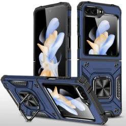 Robust Series Dual Layer Hybrid Case With Ring Grip For Samsung Galaxy Z Flip 5 - Blue