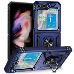 Ring Grip Hybrid Case For Samsung Galaxy Z Flip 5 - Blue