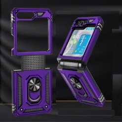 Ring Grip Hybrid Case For Samsung Galaxy Z Flip 5 - Purple -ringkestore shop QBFLRNG 5FLIP Prp 4 50484.1693690268