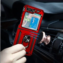 Ring Grip Hybrid Case For Samsung Galaxy Z Flip 5 - Red -ringkestore shop QBFLRNG 5FLIP Red 4 67040.1694150002