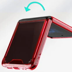 Clarity Collection Transparent Case For Samsung Galaxy Z Flip 4 - Red -ringkestore shop QBFLTP 4Flip Red 1 57541.1661039617