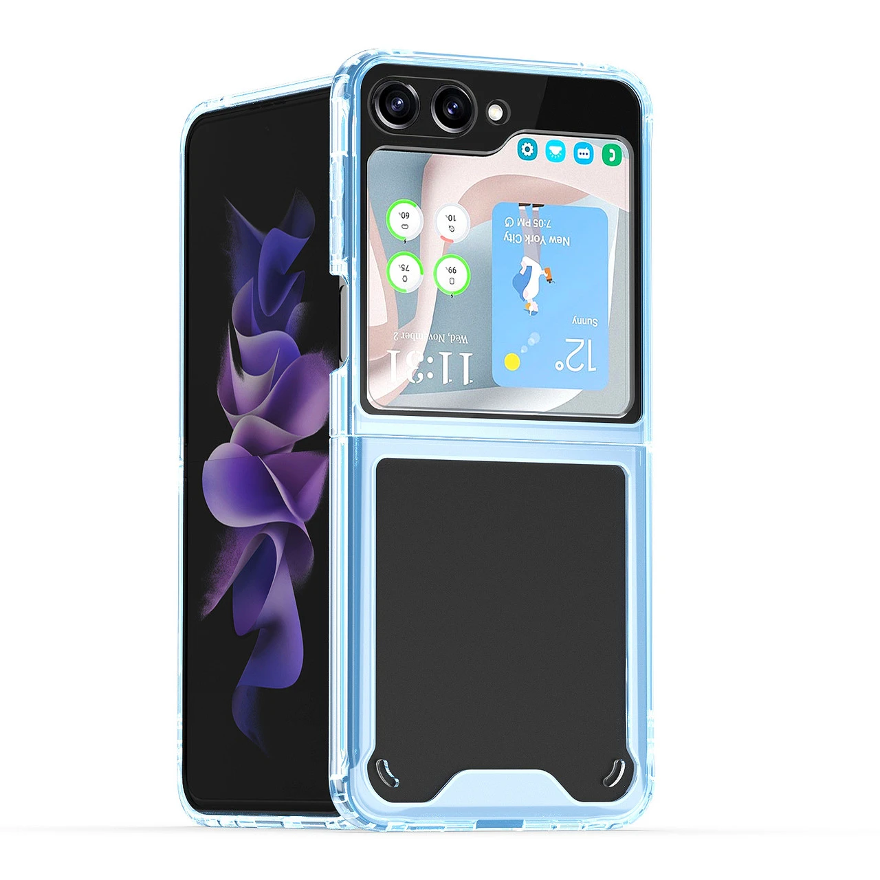 Clarity Collection Transparent Case For Samsung Galaxy Z Flip 5 - Blue 4 Clarity Collection Transparent Case For Samsung Galaxy Z Flip 5 - Blue - Image 4