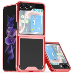 Clarity Collection Transparent Case For Samsung Galaxy Z Flip 5 - Red