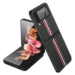 Carbon Fiber Series Protective Cover For Samsung Galaxy Z Flip 4 - Black