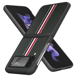 Carbon Fiber Series Protective Cover For Samsung Galaxy Z Flip 4 - Black -ringkestore shop QBFLVF 4Flip BK 33801.1669591831
