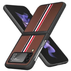 Carbon Fiber Series Protective Cover For Samsung Galaxy Z Flip 4 - Brown -ringkestore shop QBFLVF 4Flip Brn 29352.1669592078