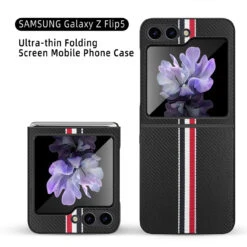 Carbon Fiber Series Protective Cover For Samsung Galaxy Z Flip 5 - Black -ringkestore shop QBFLVF 5FLIP BK 7 87268.1693688103