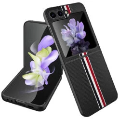 Carbon Fiber Series Protective Cover For Samsung Galaxy Z Flip 5 - Black