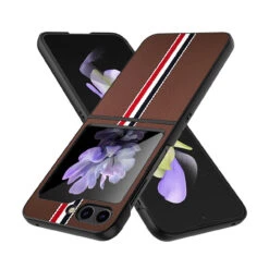 Carbon Fiber Series Protective Cover For Samsung Galaxy Z Flip 5 - Brown -ringkestore shop QBFLVF 5FLIP Brn 1 47355.1693690267