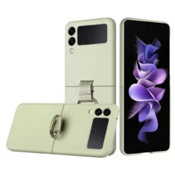 Tough Ring Case For Samsung Galaxy Z Flip 4 - Light Green