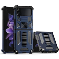 Military Grade Tough Ultra Rugged Hybrid Case For Samsung Galaxy Z Flip 4 - Navy Blue -ringkestore shop QBMCHN 4Flip Blue 4 15652.1661043103