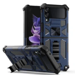 Military Grade Tough Ultra Rugged Hybrid Case For Samsung Galaxy Z Flip 4 - Navy Blue