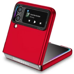 *Sale* Slim Protective Cover With Kickstand For Samsung Galaxy Z Flip 4 - Red -ringkestore shop QBMUFLD 4Flip Red 2 84522.1682551682