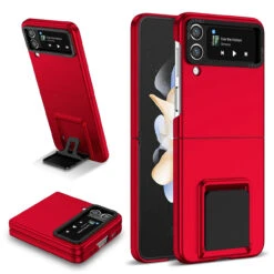*Sale* Slim Protective Cover With Kickstand For Samsung Galaxy Z Flip 4 - Red