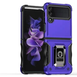 Military Grade Shockproof Hybrid Armor Case With Ring Grip For Samsung Galaxy Z Flip 4 - Purple -ringkestore shop QBOPTI 4Flip DPrp 1 72552.1661042342
