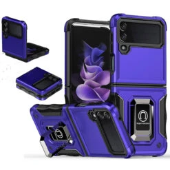 Military Grade Shockproof Hybrid Armor Case With Ring Grip For Samsung Galaxy Z Flip 4 - Purple -ringkestore shop QBOPTI 4Flip DPrp 3 29759.1661042342