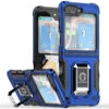 Military Grade Shockproof Hybrid Armor Case With Ring Grip For Samsung Galaxy Z Flip 5 - Blue