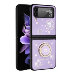 Four-Leaf Clover Diamond Rhinestone Case With Ring Grip For Samsung Galaxy Z Flip 4 - Purple 8 Four-Leaf Clover Diamond Rhinestone Case With Ring Grip For Samsung Galaxy Z Flip 4 - Purple -ringkestore shop QBSPLNDFL 4Flip PGLF 1 64934.1662240488