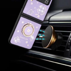 Four-Leaf Clover Diamond Rhinestone Case With Ring Grip For Samsung Galaxy Z Flip 4 - Purple 9 Four-Leaf Clover Diamond Rhinestone Case With Ring Grip For Samsung Galaxy Z Flip 4 - Purple -ringkestore shop QBSPLNDFL 4Flip PGLF 4 64277.1662240488