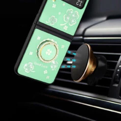 Four-Leaf Clover Diamond Rhinestone Case With Ring Grip For Samsung Galaxy Z Flip 4 - Teal 7 Four-Leaf Clover Diamond Rhinestone Case With Ring Grip For Samsung Galaxy Z Flip 4 - Teal -ringkestore shop QBSPLNDFL 4Flip TGLF 2 09112.1662240483