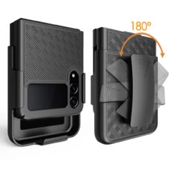Combo Shell Case With Holster Belt Clip For Samsung Galaxy Z Flip 4 - Black -ringkestore shop QBUNQHLS 4Flip BK 1 27584.1690241165