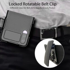 Combo Shell Case With Holster Belt Clip For Samsung Galaxy Z Flip 4 - Black -ringkestore shop QBUNQHLS 4Flip BK 6 20121.1690241165