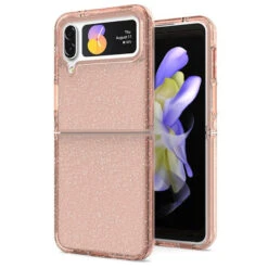Full Glitter Hybrid Protective Case For Samsung Galaxy Z Flip 4 - Rose Gold